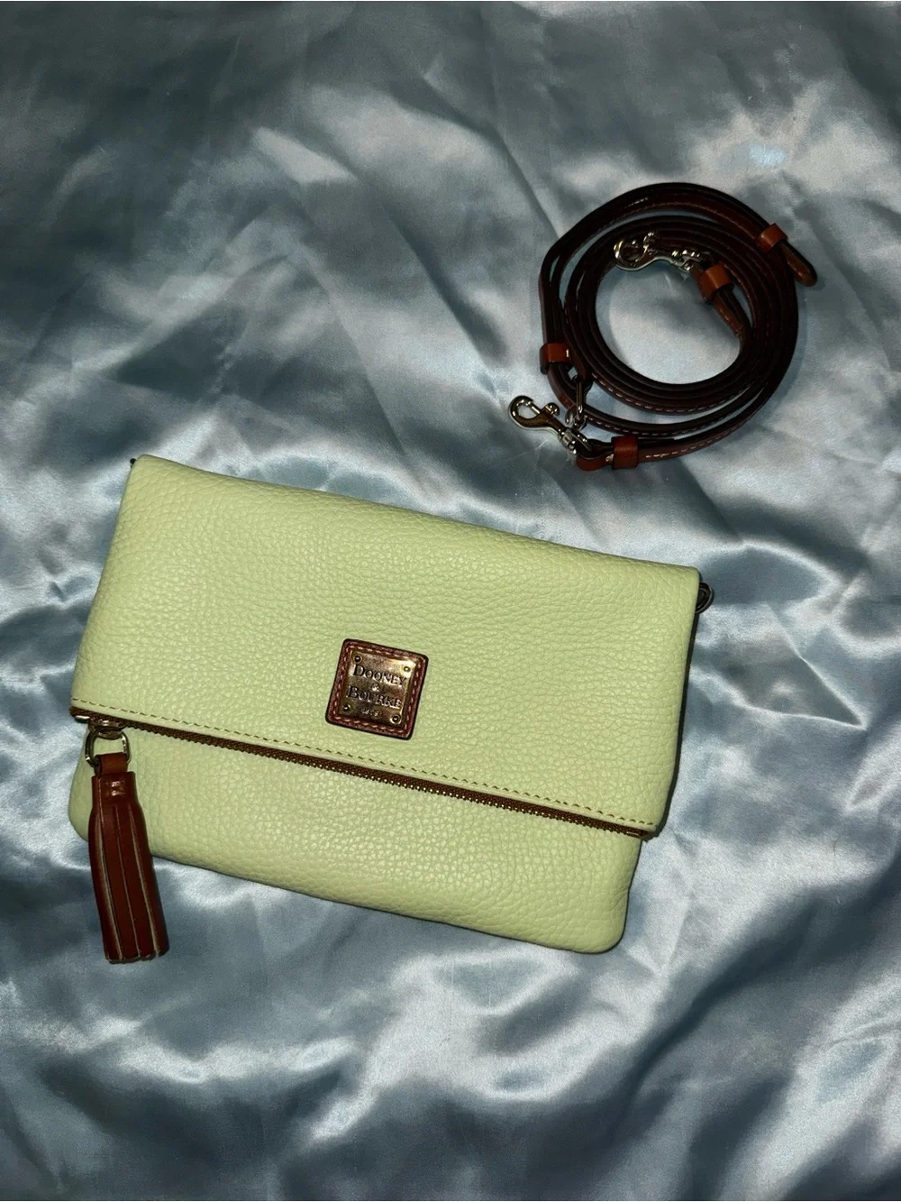 Dooney & Bourke pebble grain foldover zip crossbody bag